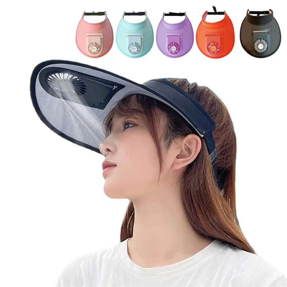 Breathable Cooling Fan Hat Sunscreen Fan Sun Visor Hat Fishing Hat Cooling Peaked Cap Hat Usb Charging Hat Fan For Sport Outdoor