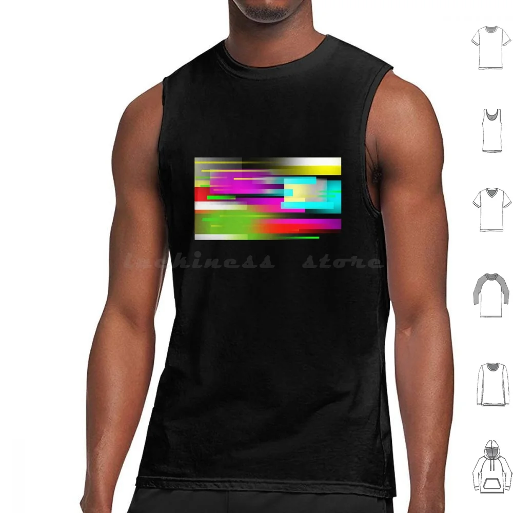 Coloring Lines Tank Tops Print Cotton Color Stripes Line Neon Light Rainbow Abstract Blocks Pretty Top Lize Heath