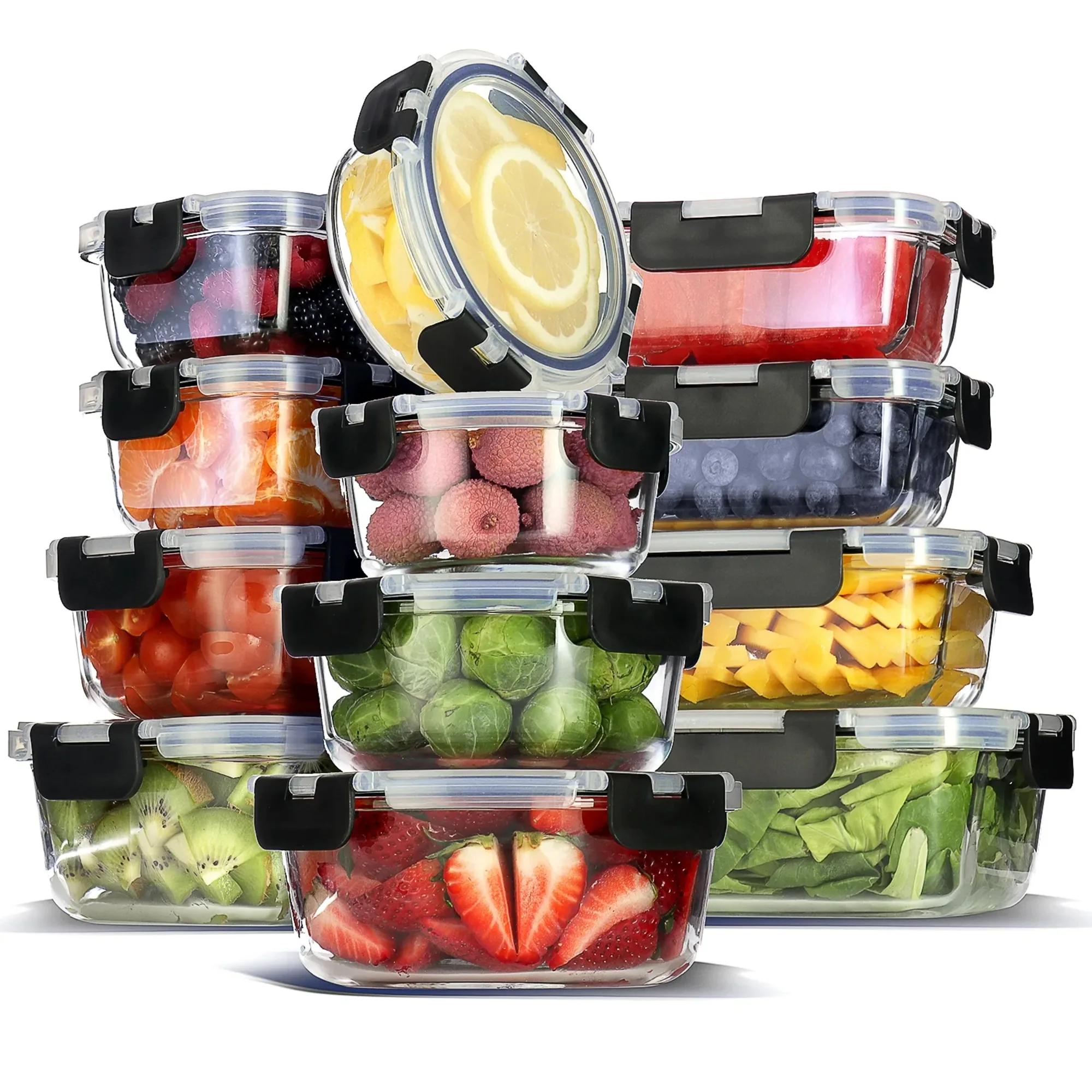 

24pc Glass Food Storage Containers with Lids, Airtight Glass Meal Prep Containers