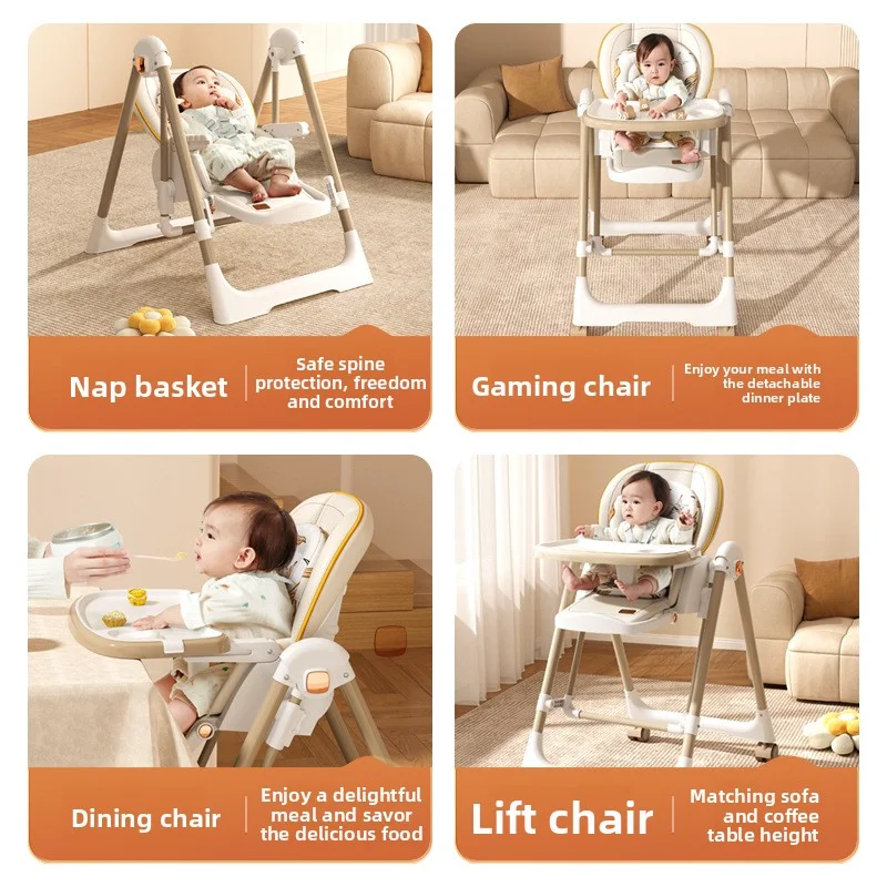 Multifunctional Baby Electric Rocker Smart High Chair for Home Feeding