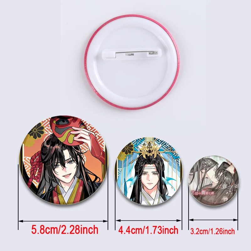 Anime Mo Dao Zu Shi Brooch Lan Zhan/wei Wuxian Cartoon Badge Lan Wangji Wei Ying Button Pins Cosplay Souvenir Toy Cute Fans Gift