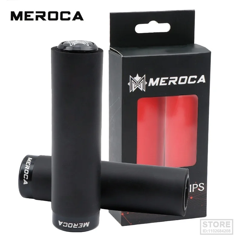 MEROCA 130mm Mountain Bike Shock-absorbing Handlebar Grip Non-Slip Silica Soft Grips Bicycle Lockable 