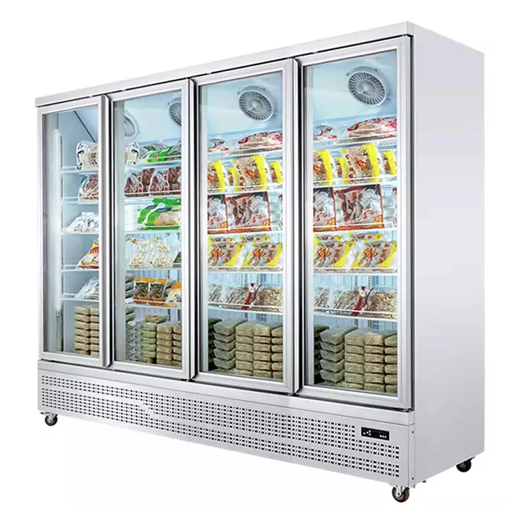 Supermarket Seafood Popsicle Ice Cream Bakery Upright Display Freezer Showcase,Fish Meat Showcase Freezer