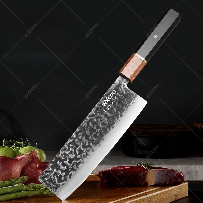 

Forged Kitchen Butcher Knife Cleaver Meat Chef Cooking Full Tang Wooden Handle Handmade Knife Stainless Steel Slicing Knife