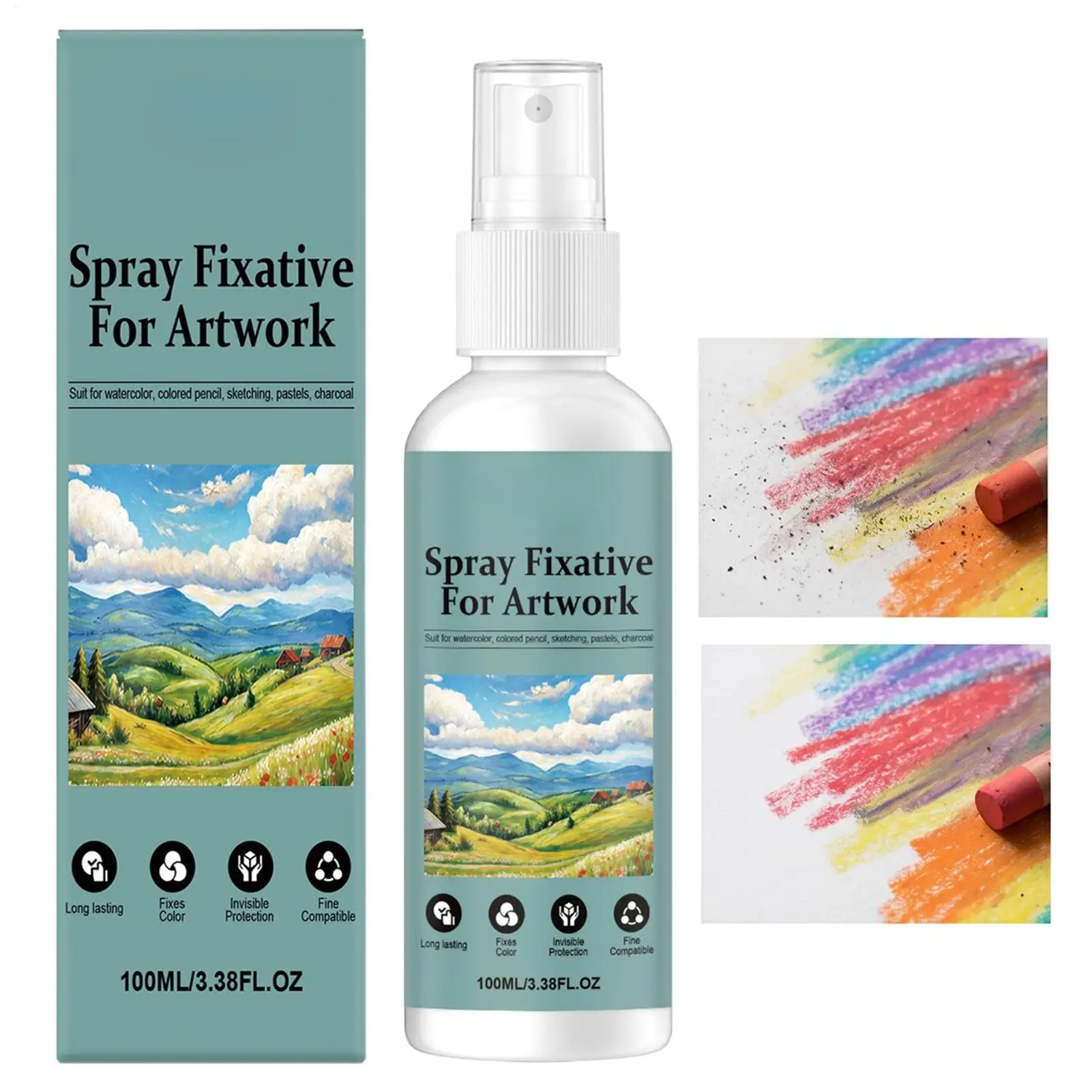 100ml Art Fixative Spray Workable Drawing Fixative For Pencil Pastel Charcoal Odorless Color Setting Coating For Artists Student