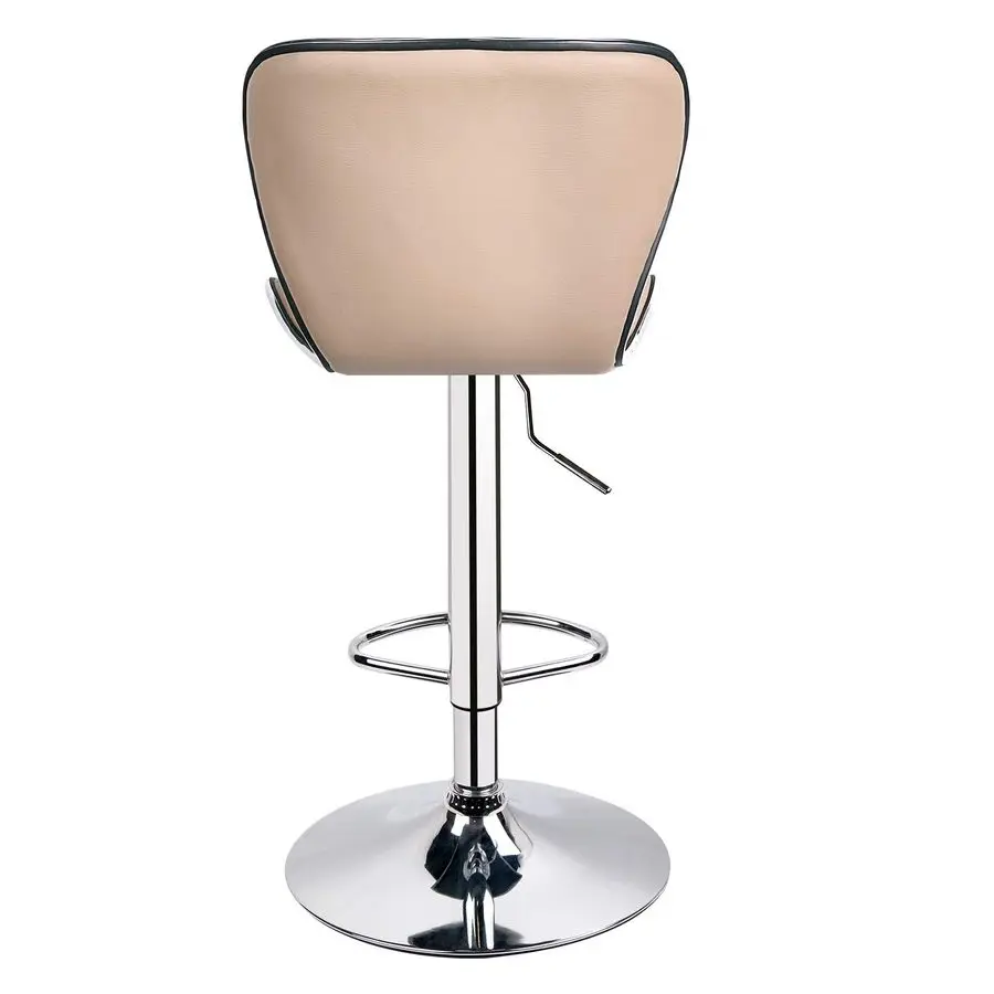 Shell Back Bar Stools Set of 2, Adjustable Bar Stool with Back, Swivel Barstools Khaki