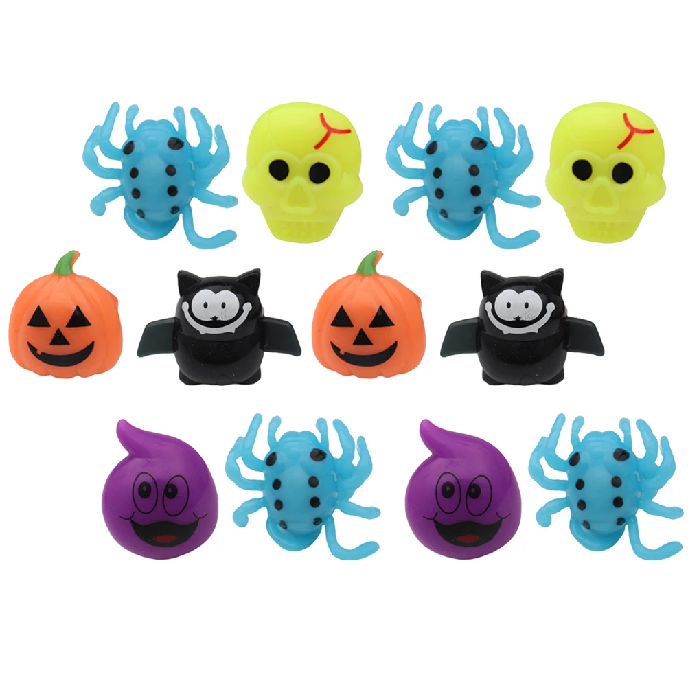 

12 Pcs The Ring Glowing Halloween Flashing Rings Kids LED Toy Make up Toys Child