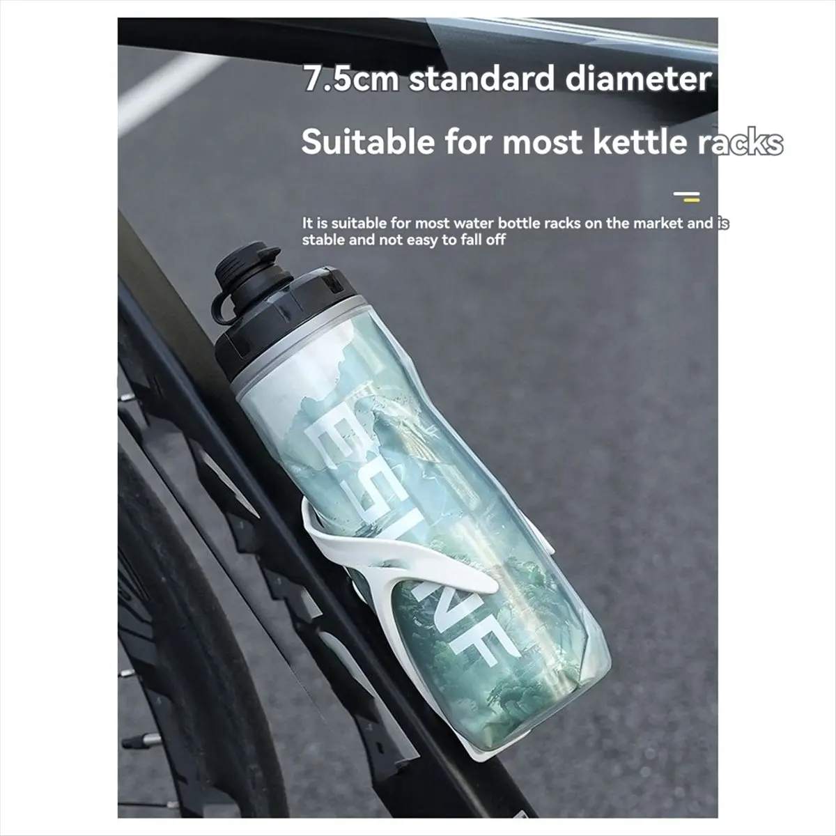 

ABJV Biking Sports Squeeze Bottle Insulated Water Bottle Cycling Leak Proof Keeps Water Cool for Road Mountain Biking