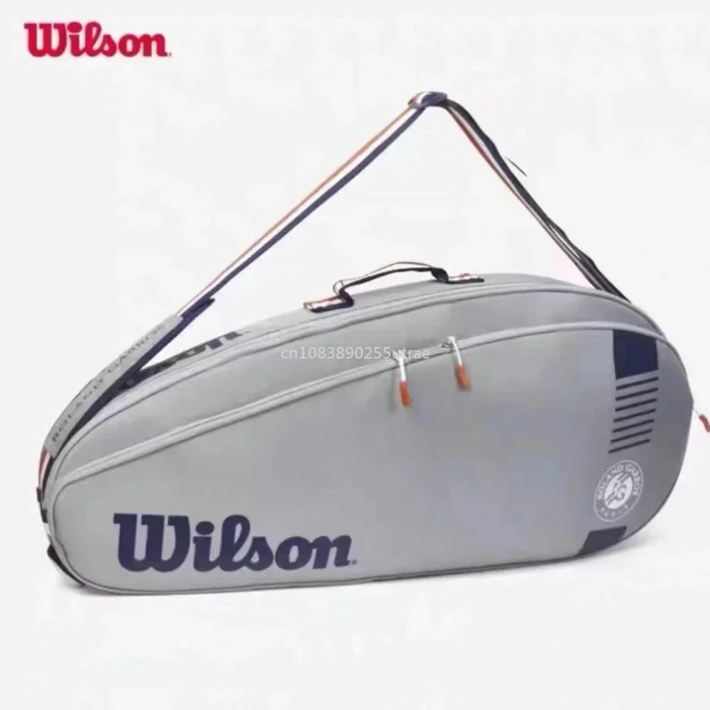 wilson-equipo-3-6pk-roland-garros-bolsa-wr-8019101001-bolsos-unisex-gris-dos-compartimentos-principales-acolchado-con-correa-ajustable-para-el-hombro