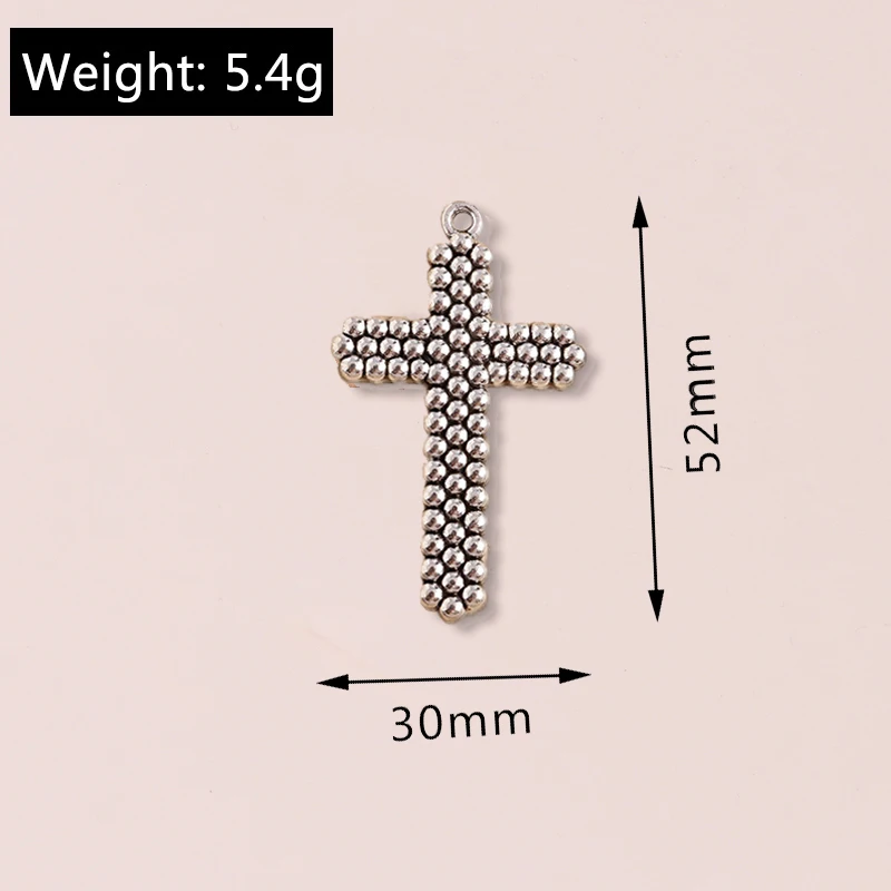 Leslie 10/20/30 Stück Steampunk Kreuz Charms für Ohrringe Halskette Schmuckherstellung Silber Farbe Gothic Kreuze Anhänger DIY Versorgung – Detail 14