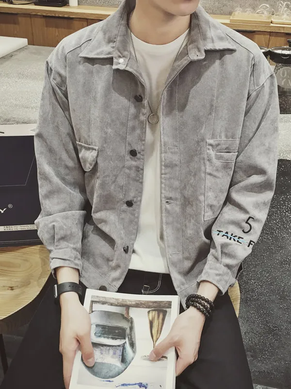 

Sli Men's Baseball Jaet Autumn Faionable Versatile Outerwear Long Sve Polyester Fiber Youth Trendy Coat