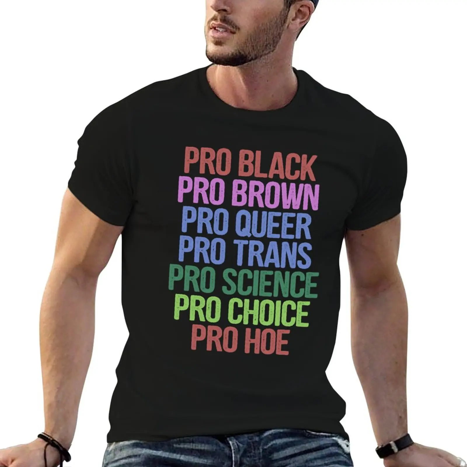 

t shirt shirts man QUEER PRO BLACK cotton TRANS man BROWN t cotton PRO T-Shirt PRO