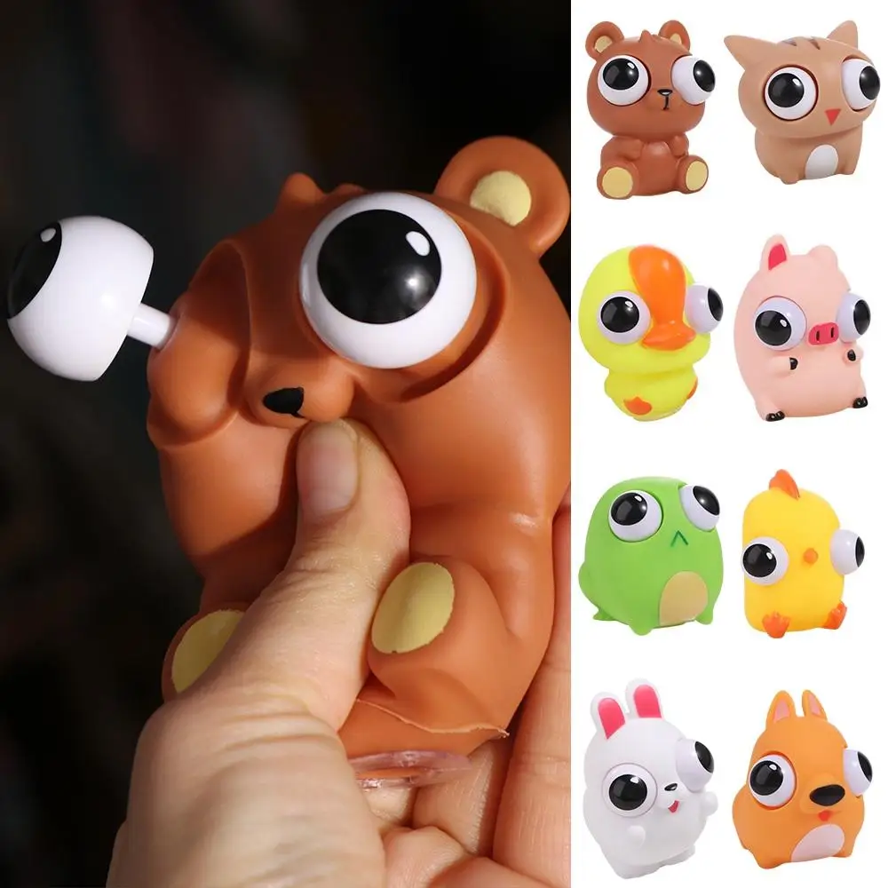 Elastic Soft Pop Eye Squeeze Sensory Stretch Squeezing Slow Rebound Rabbit Fidget Bear Anti Stress Animal Stress Relief Gift