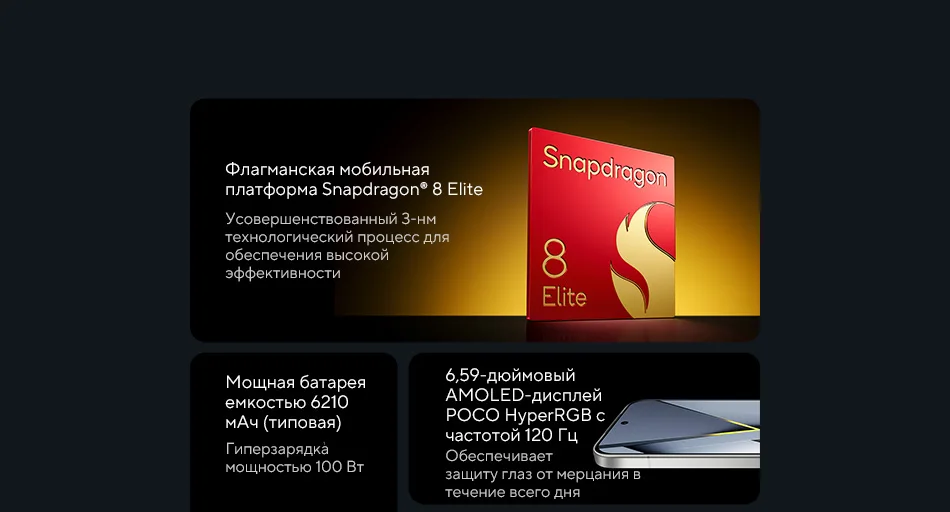 【World Premiere】POCO F8 Pro Global Version Smartphone Snapdragon8 Elite 6.59"120Hz HyperRGB AMOLED Display 6210mAh 100W Change