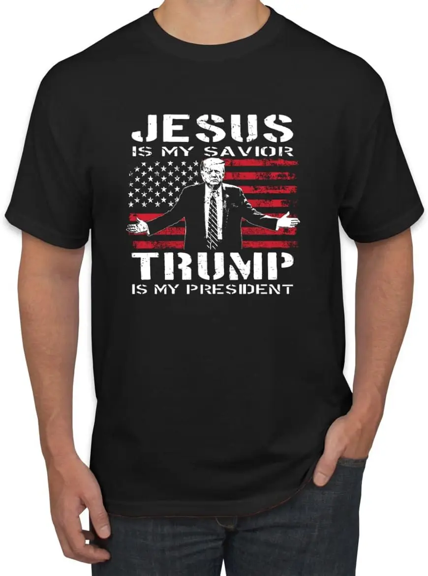 Jesus is My Savior Trump is My President Political Men's Graphic T-Shirt