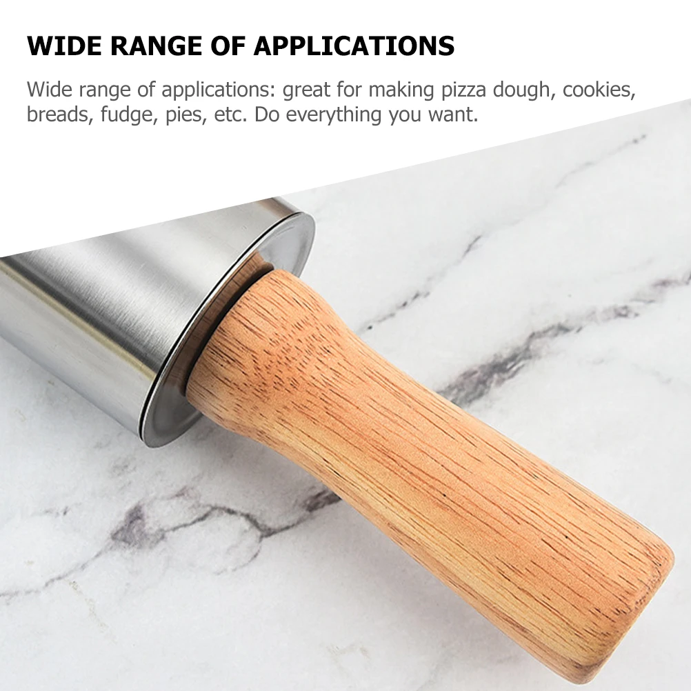 

Stainless Steel Rolling Pin 43 4cm Kitchen Baking Tool Flour Rod Dumpling Pizza Bread Maker Smooth Wide Application