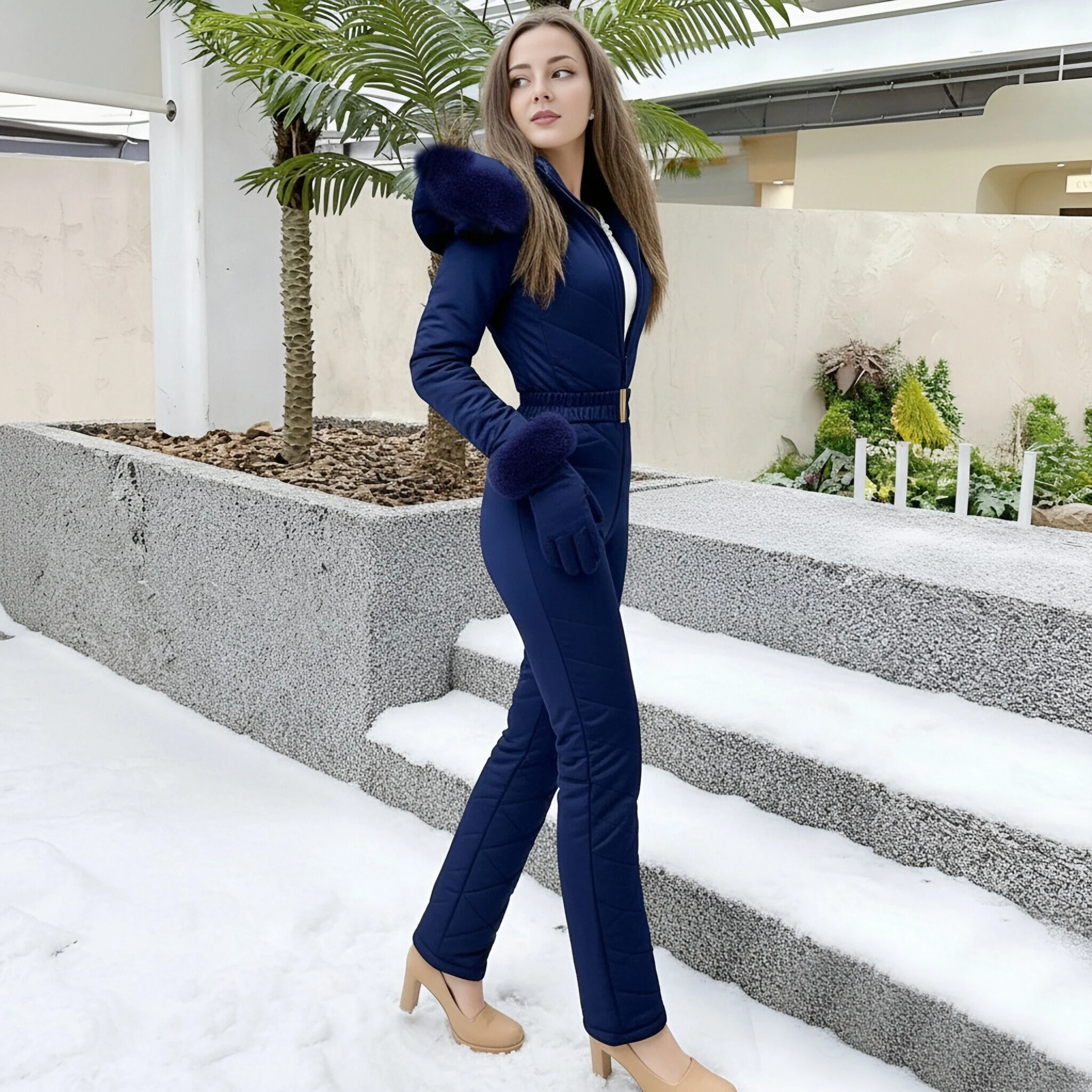 

4XL зимний комбинезон для сноуборда, зимний уличный женский комбинезон с капюшоном, ветрозащитный водонепроницаемый лыжный костюм для катания на сноуборде и пешего туризма