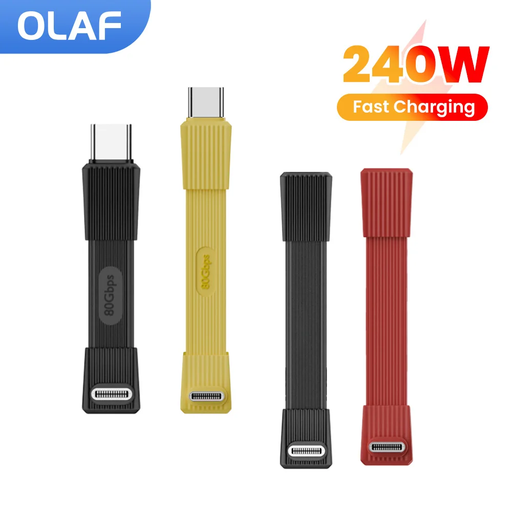 240W Dual Type C Fast Charging Cable USB4 Full-featured Portable Hard Drive Short Data Cable for iphone 15 16 17 Samsung Huawei