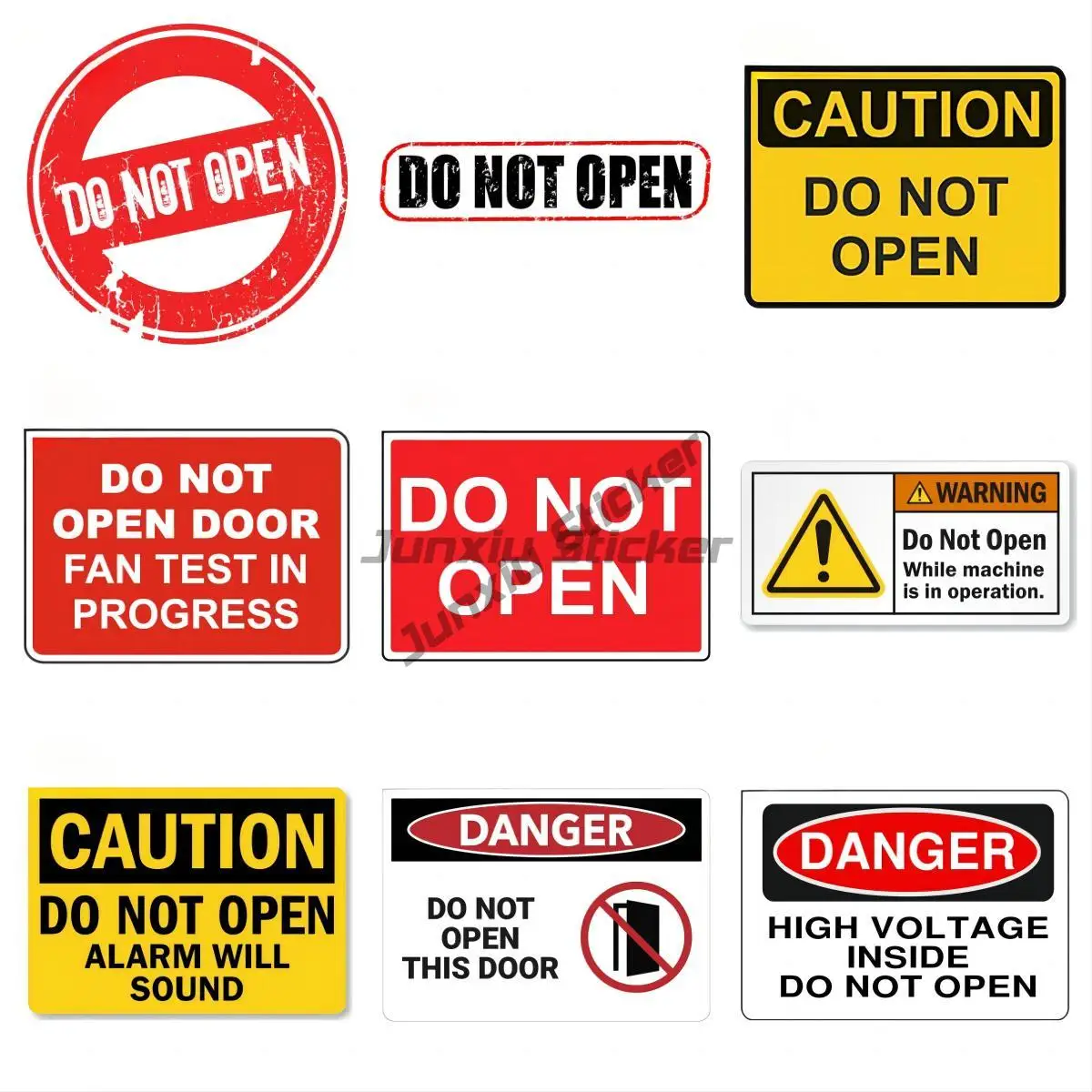 

Do Not Open Caution Sticker Warning Danger Safety Sign Bumper Valve Decal Waterproof Car Styling JDM Car Sticker