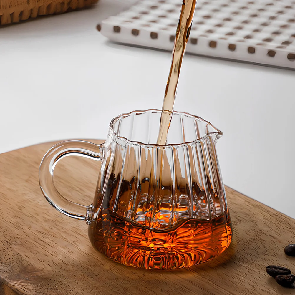 

2Pcs Glass Milk Jug 200Ml Clear Frothing Pitcher for Lattes Dispenser High Borosilicate Thermal Shock