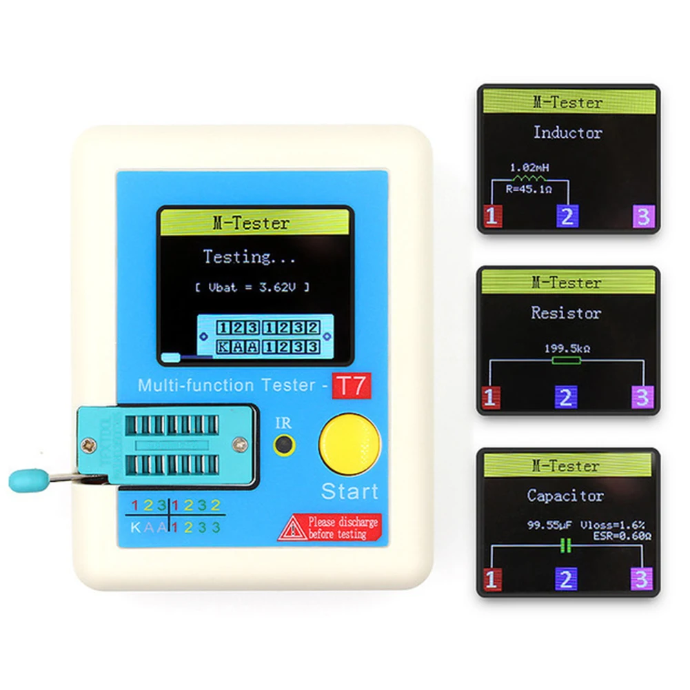 LCR-T7 Transistor Tester Multimeter With Color TFT Display For Diode Triode Thyristor Capacitance Inductance Resistance Meter