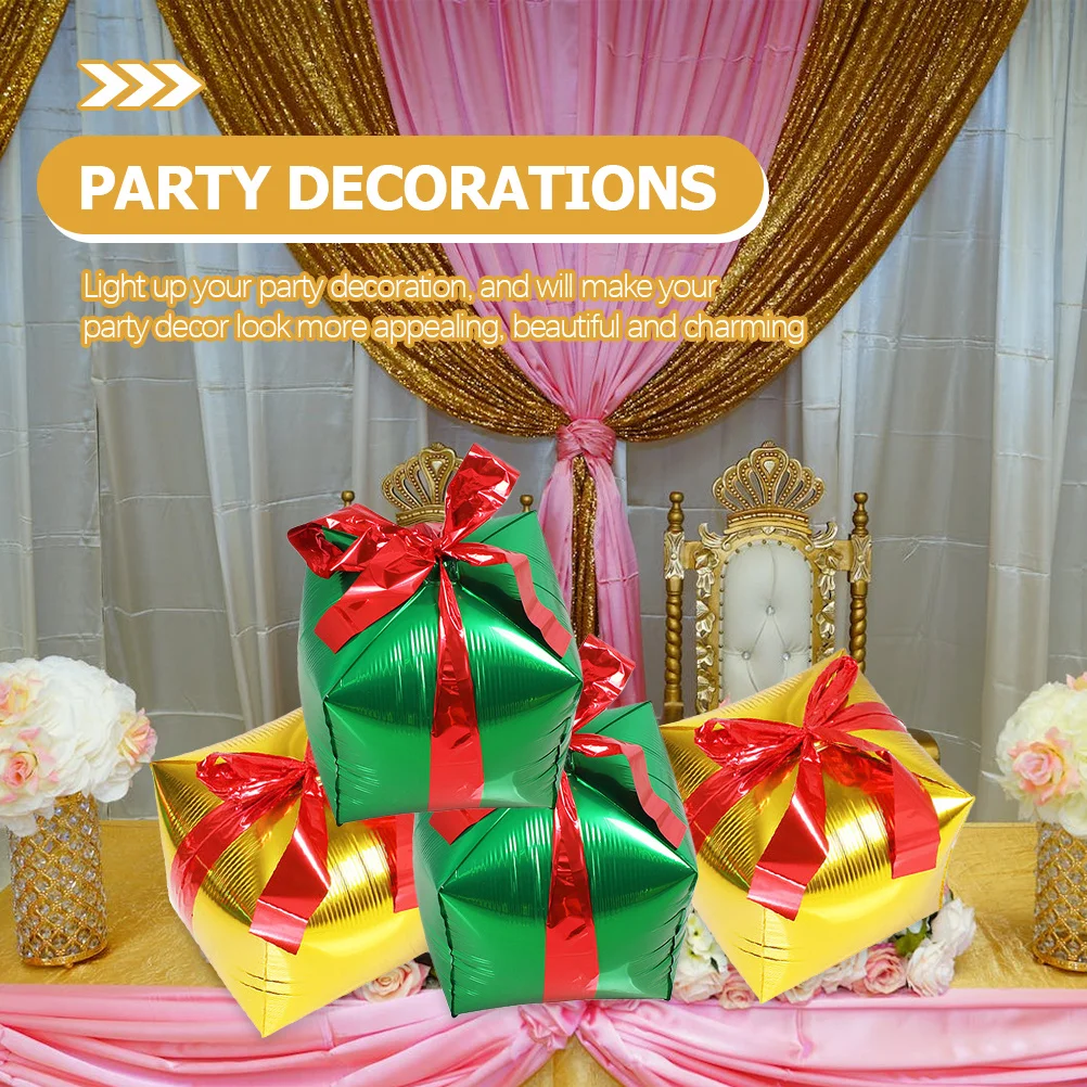 

6Pcs Balloon Decoration Party Foil Balloons Square Present Box Balloons Christmas Birthday Party Supplies Present Box Balloon
