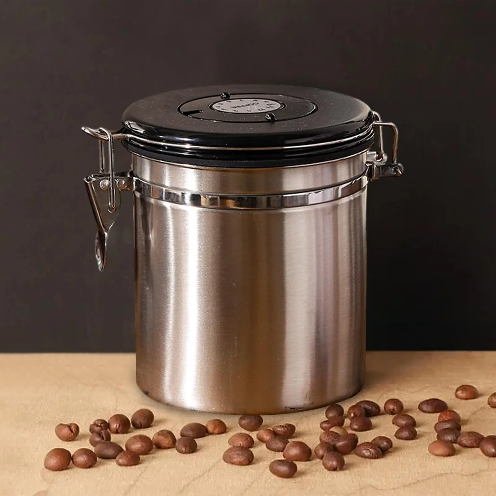 Coffee Bean Storage with Steel Spoon Seal Storage Multifunctional Airtight Storage Tank for Tea Sugar Coffee Beans Flour