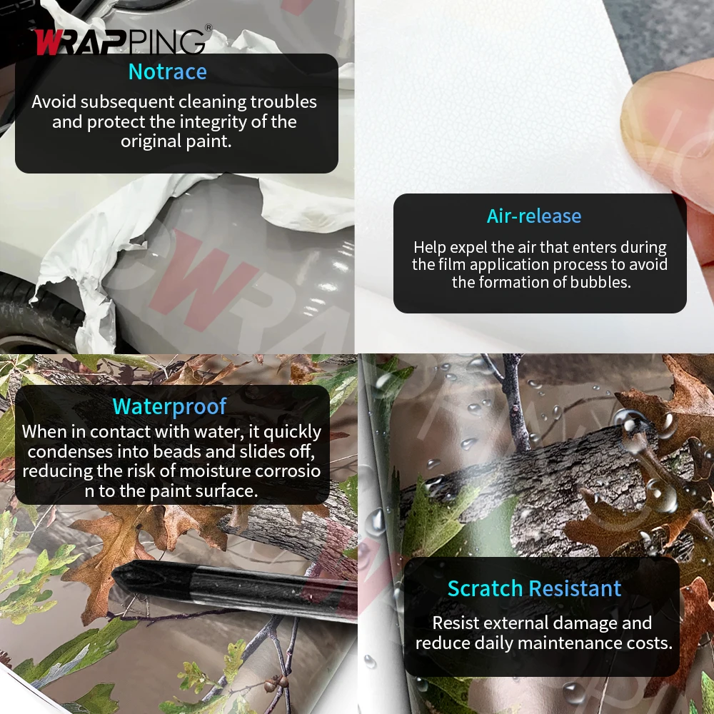 Camo Woodland Film Wrapping Tools Exterior Car Vinyl Wrap Motorcycle Vinyls Tuning Auto Accessories Motorcycles Stickers for Car