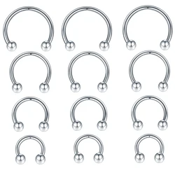 100Pcs/lot Stainless Steel Septum Piercing Nose Ring Cartilage Horseshoe Earrings for Women Men Body Jewelry Punk Accessories