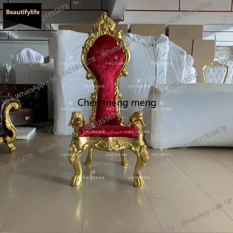 A114  Neoclassical, High Back Image Chair Clubhouse Hall Decorative   Beauty Salon Studio, Furniture