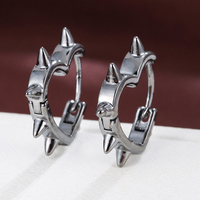 Unique Spike Rivet Heart Earrings For Women, Ear Buckle Piercing Goth Jewelry Gifts Aretes