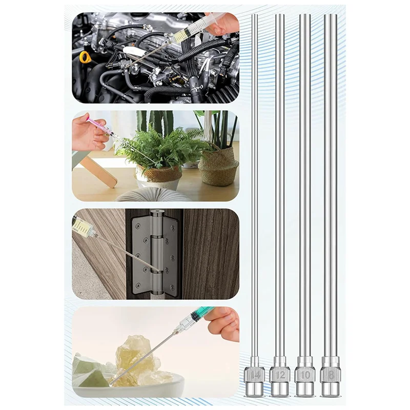 AB66-20 Pcs Blunt Tip Dispensing Needles 4 Inch, 12 Gauge Stainless Steel Blunt Needles Fluid Applicator 10G