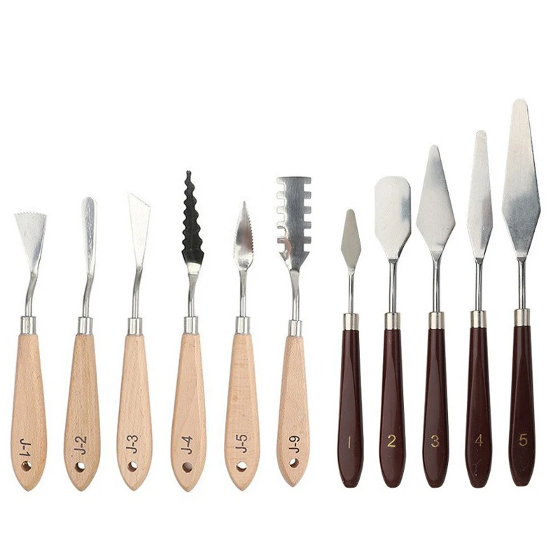 

7Pcs/Set Stainless Steel Oil Painting Knives Artist Crafts Spatula Palette Knife Oil Painting Mixing Knife Scraper Art Tools