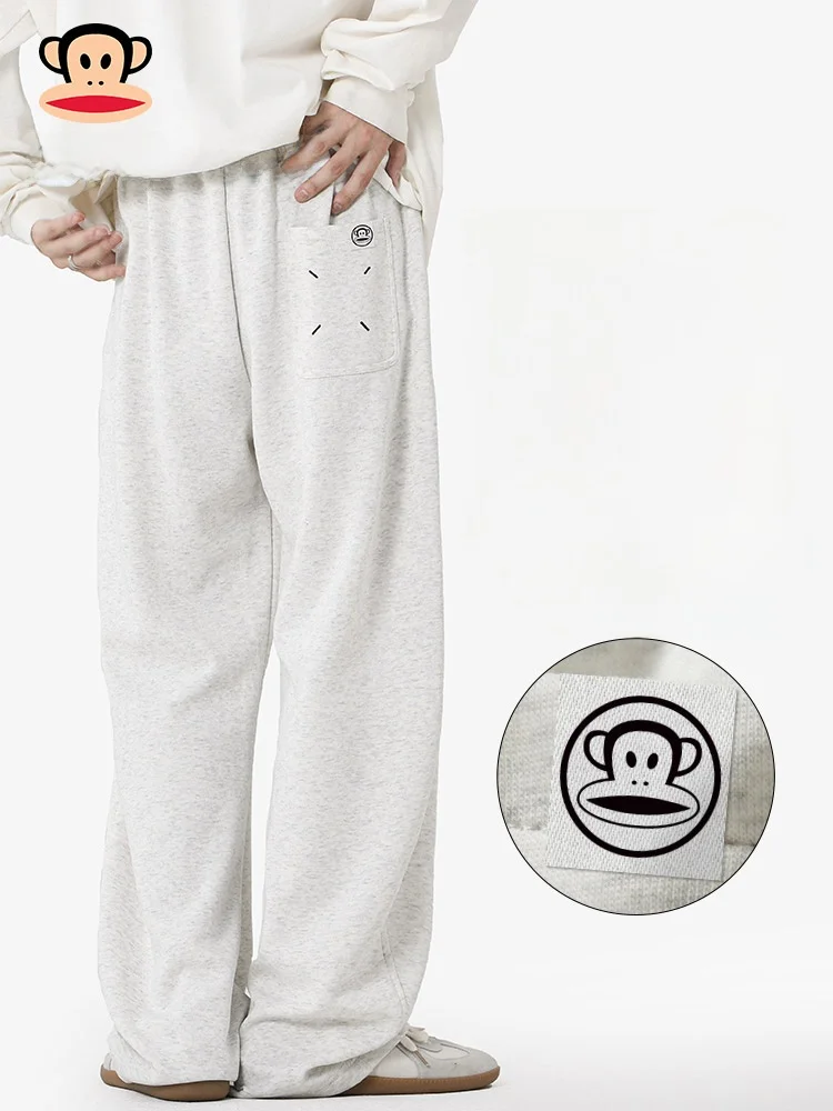 

PaulFrank Men's Loose Straight Leg Casual Pants Spring New Sle Large Mouth Monkey ey Flower Bend Knife Sweatpants