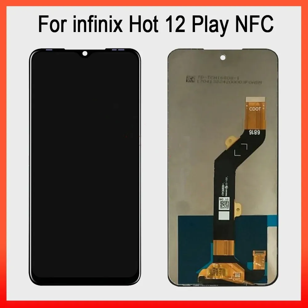 100% tested'' จอแสดงผล LCD สำหรับ infinix 12 Play X6816 X6816C หน้าจอสัมผัส Digitizer ประกอบสำหรับ X6816 LCD