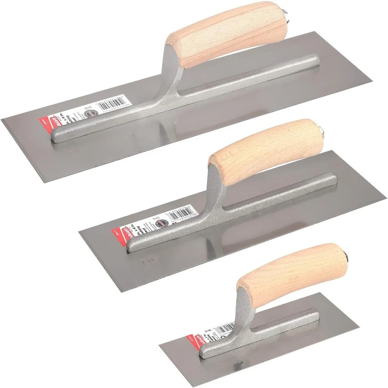 3 Pieces Drywall Trowe '', Lightweight Wood Handle, Plastering Trowel for Sheetrock Wallboard Plasterboard