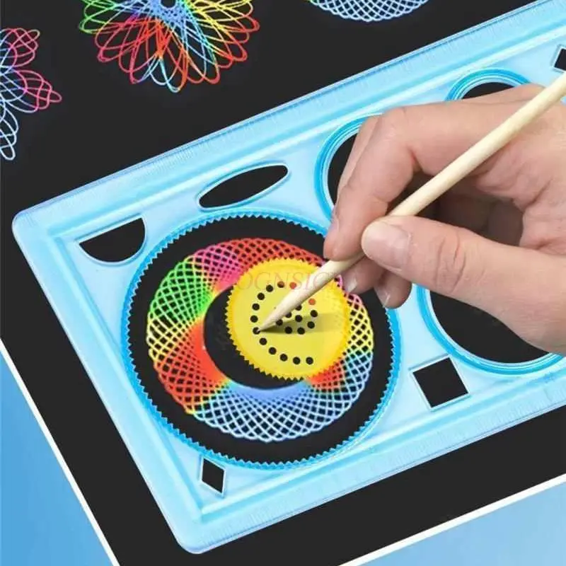 1set Multi functional Wanhua ruler hand copied newspaper template specialized versatile learning set painting hollowing tool