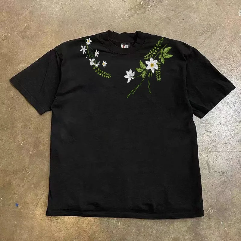 Pure Cotton Double Thread Loose Fit Short Sleeve T-Shirt Unisex Breathable Summer Fashion Casual Male Female Couples Tee