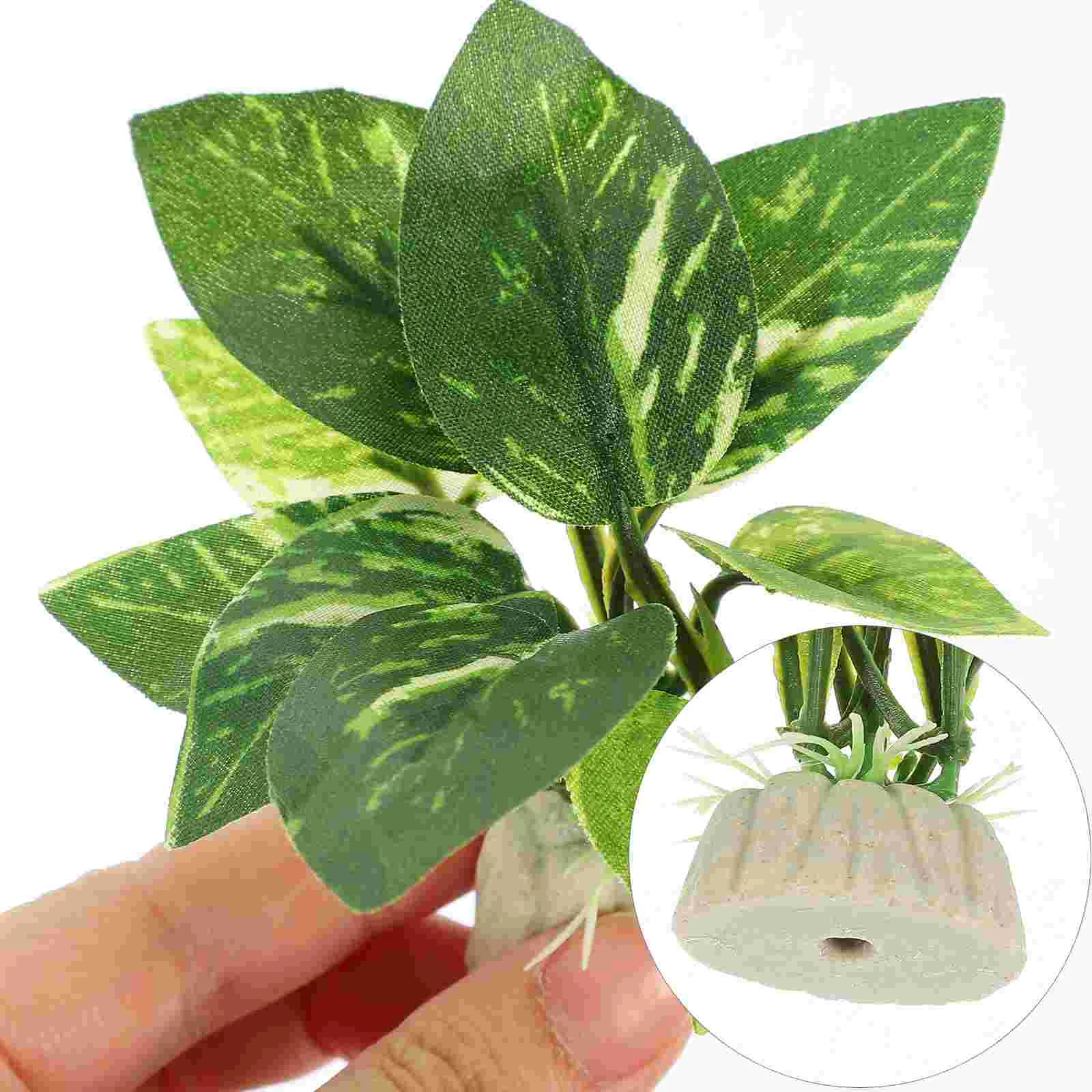 10 Pcs Artificial Plant Decoration Fish Tank Aquarium Fake Decorations Plants Planta Ornaments For Grass Small