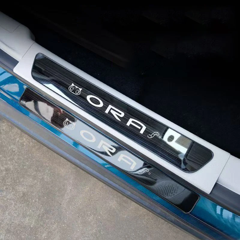الفولاذ المقاوم للصدأ ل ORA FUNKY CAT 03 E-TECH GT LIGHTING CAT 2025 2024 2023 عتبة باب السيارة لوحة بالية جدار كبير ملحقات السيارة #3