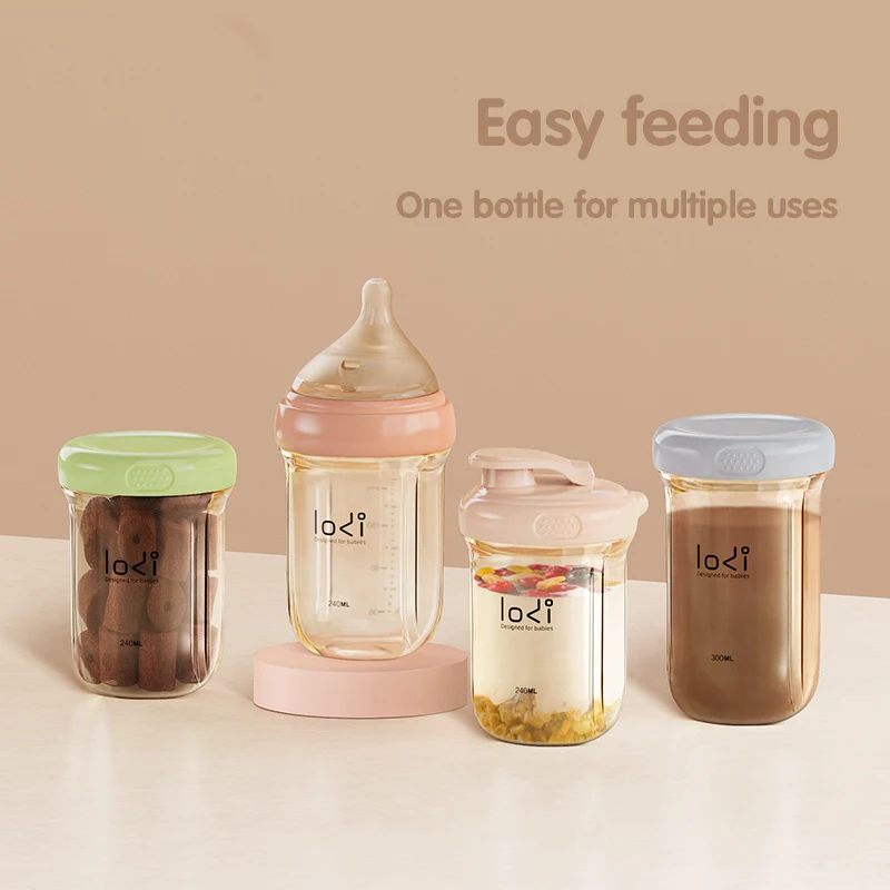 Newborn Feeding Bottle Double Exhaust Anti-Choke Baby Bottle PPSU Wide-caliber Feeding Bottles BPA Free for Baby 0-6 Month 240ML