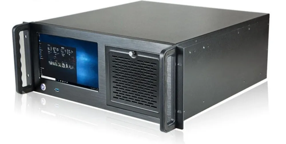Integrated 4U Industrial Chassis Built In 9 Inch Touch LCD Panel For Rack Mount Server Equipment