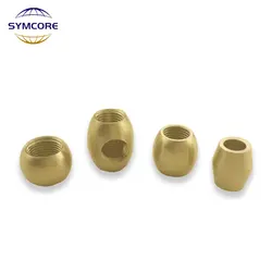 Pure Copper Round Bead Straight Through Drum Shaped Two Way Three Way Round Ball Nut Connecting Lighting Accessories