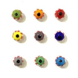 6pcs 16mm Rare Marbles Glass Balls Creative Eyeball Pinball Bonsai Aquarium Decor Accessories Halloween New Year Gifts for Kids
