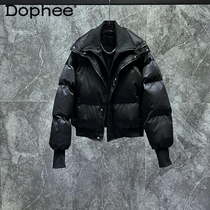 Nueva Chaqueta de algodón gruesa y cálida con cuello levantado para hombre, abrigo Popular juvenil holgado e informal a la moda para invierno