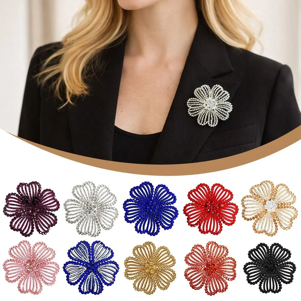 Fashion 8cm Rhinestone Brooch DIY Exquisite Corsage Flower Brooch for Birthday Parties Weddings and Banquets Cloth