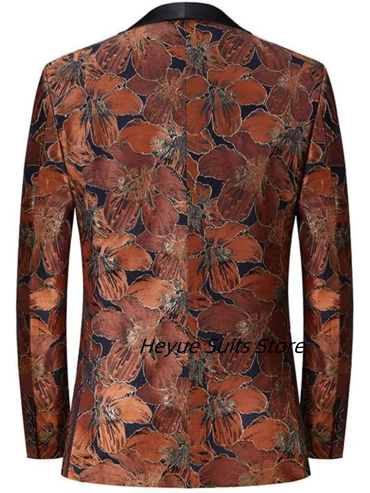 Embroidered Floral Men Suits Slim Fit Customized Groom Party Dinner Tuxedos 2 Pieces Sets Business Male Blazers Costumes Homme