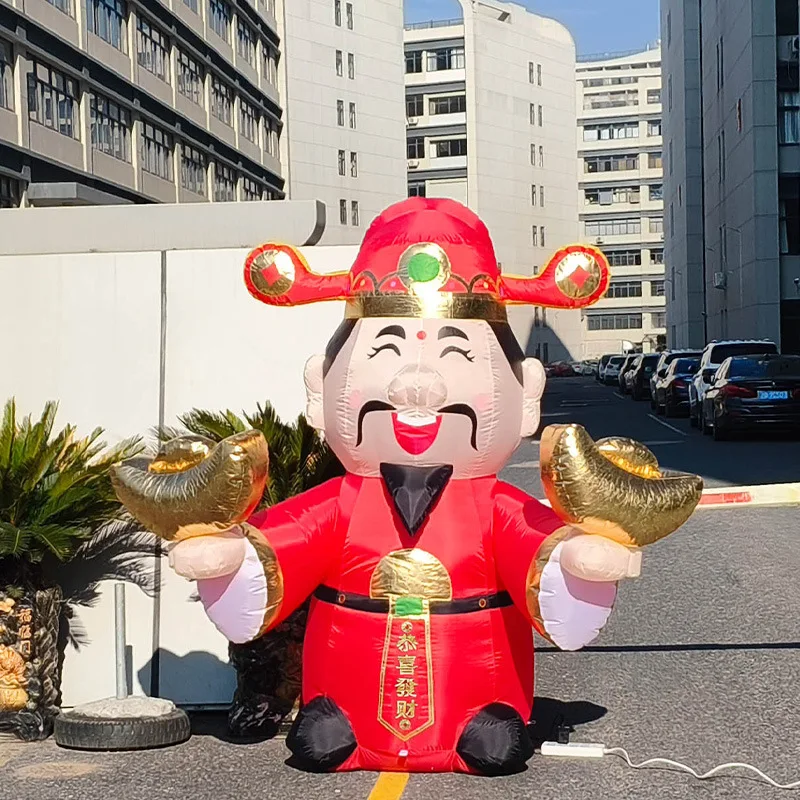 

6.5FT Inflatable God of Wealth Statue Chinese New Year Decor Feng Shui Money with LED Light for Outdoor Indoor Garden Decoration