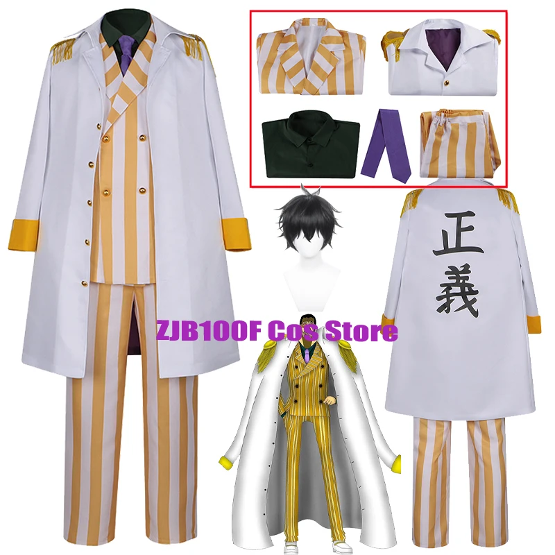 

Anime Cosplay Gorousei Kizaru Taisho Borsalino Costume Trench Admiral Uniform Suit Adult General Coat Play Outfit for Men