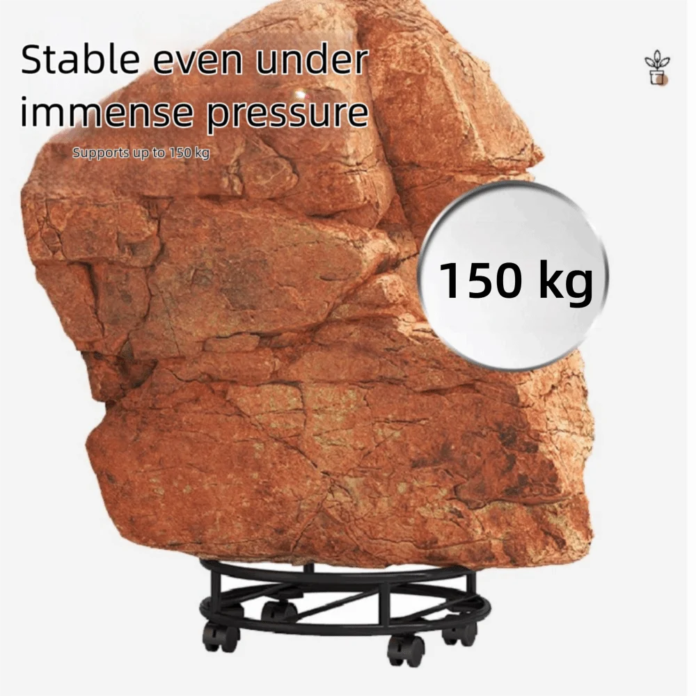 Suporte para vaso de plantas, construção resistente, móvel, com tampa, redondo, silencioso, com rodas, suporte para vaso de flores, uso ao ar livre